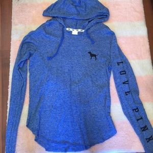 PINK  hooded long sleeved shirt