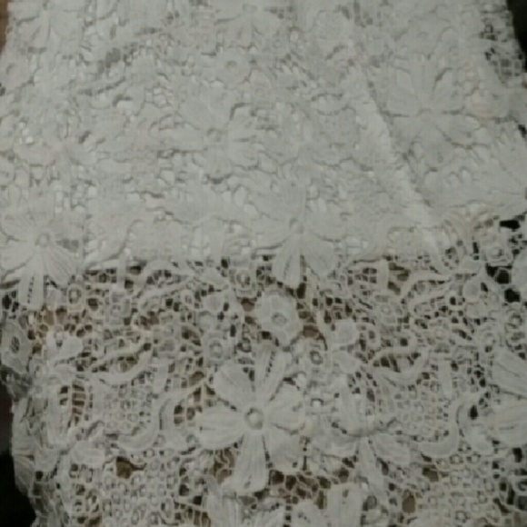 White lace skirt