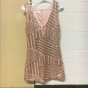 Rose Gold sequin cocktail dress