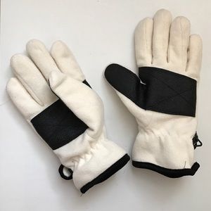 White and Black Fleece Gloves