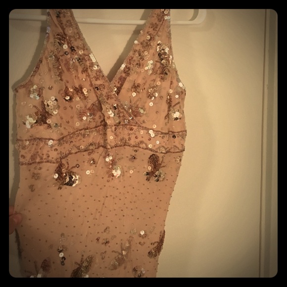 Rose gold and gold sequin top