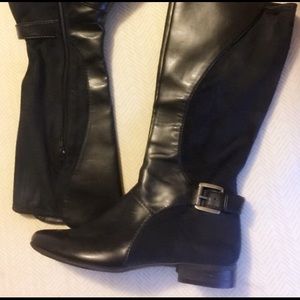 Black faux leather/suede boots!