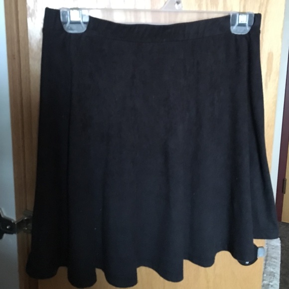 Black Faux Suede Material LA Hearts Skater Skirt
