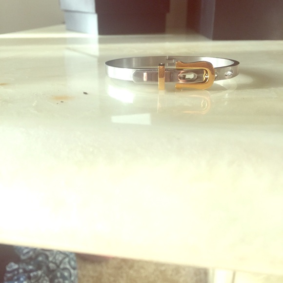 Sterling silver bracelet with gold detail