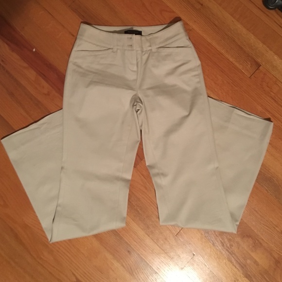 Sleek pair of WHBM khaki's boot cut pants.