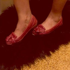 Zara woman red loafers shoes