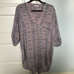 3/4 multi-print tunic