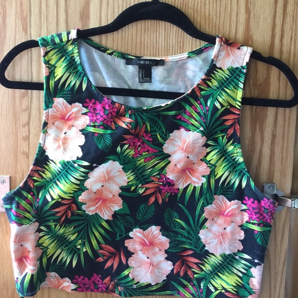Tropical print crop top