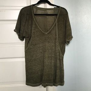 army green free people oversized tee