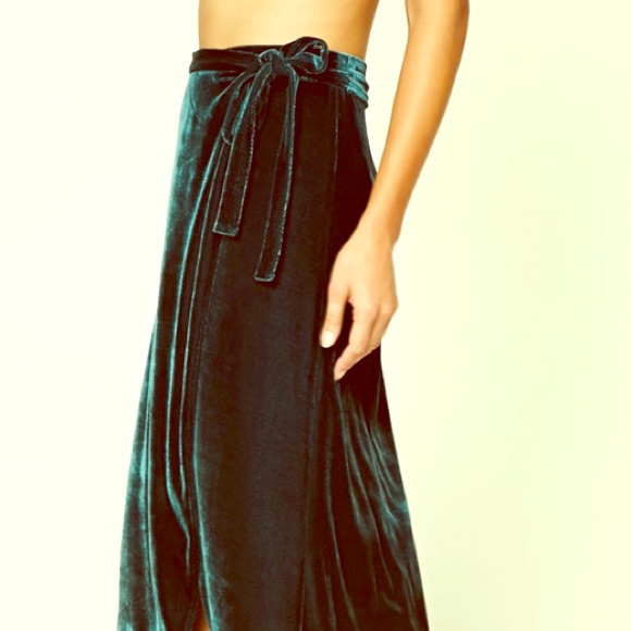 Long Velvet Wrap Skirt 2025 | solajoiers.com