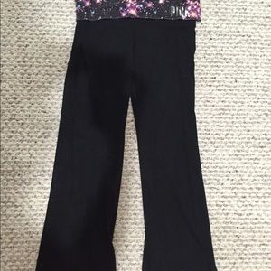 Black "Galaxy" fold over boot cut yoga pants