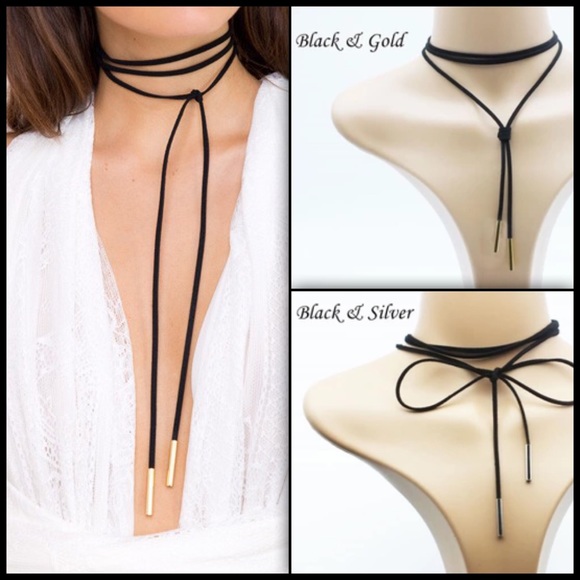 62" Suede Wrap Choker Necklace - Picture 4 of 5