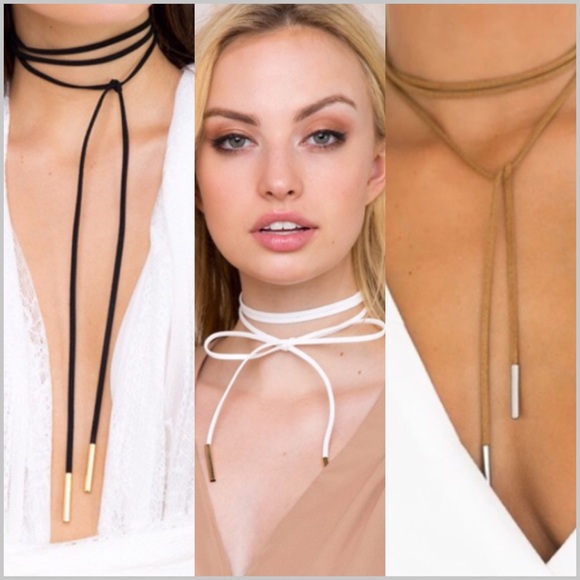 62" Suede Wrap Choker Necklace - Picture 2 of 5