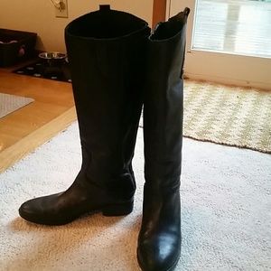 Womens black leather boots