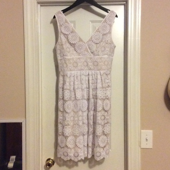 Adrianna Papell White Lace Dress - 10