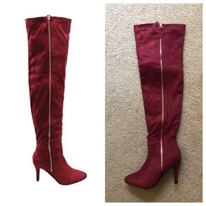 BNIB Burgundy Thigh High Boots
