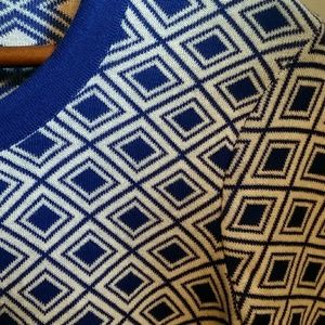 Tommy Hilfiger Blue and White Cardigan.