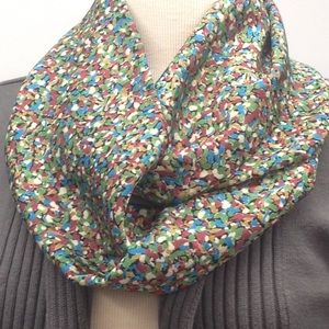 Infinity Scarf Silky Blues n Greens Handmade