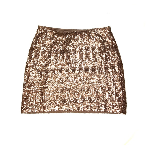Copper Sequin mini skirt