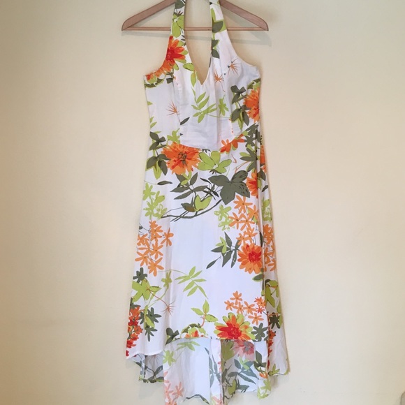 Hawaiian inspired Halter High Low Dress