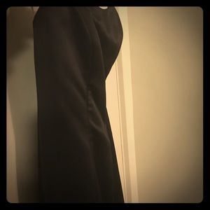 Black long strapless formal gown