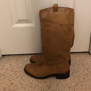 Tall Suede/Leather Camel Color Riding Boots