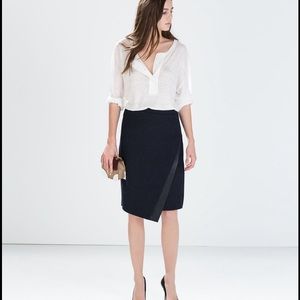 Zara Pencil Skirt w/Faux Leather Appliqué