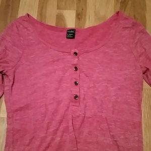 Pink long sleeve 4 button top