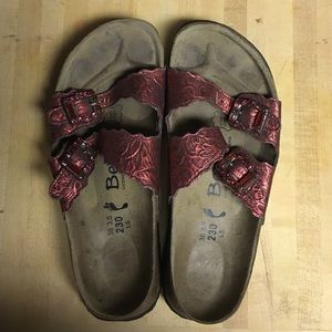 Red Jeweled Betula Birkenstock Sz 5