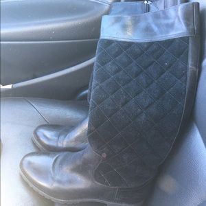 Women's black n suede Sperry riding boots