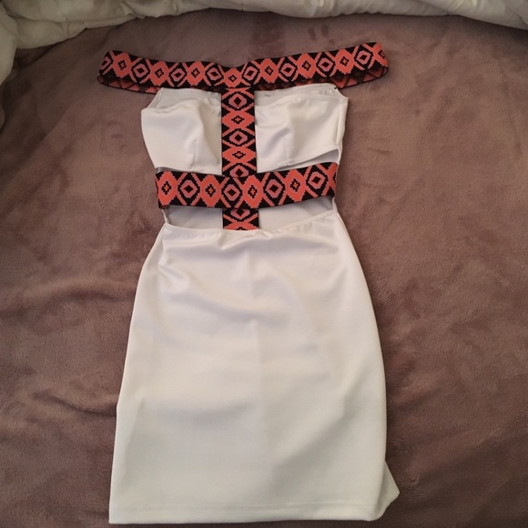 White strapless silk dress