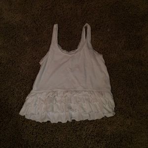 Hollister white ruffle shirt