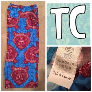Lularoe bear print leggings NWT TC