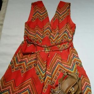 Fit and Flare Patterned Romper
