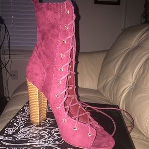 New Women Liliana Suede Peep Toe Lace up