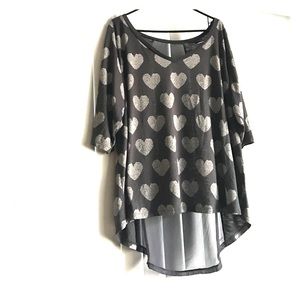 Torrid V Neck High Low Mesh Back Top