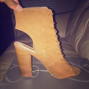Tan lace up bootie