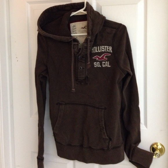 brown hollister hoodie