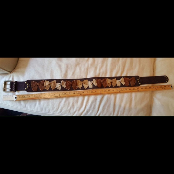 Leather belt with leather bows main image 3