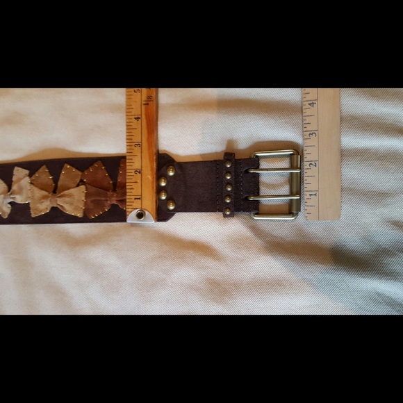 Leather belt with leather bows main image 4