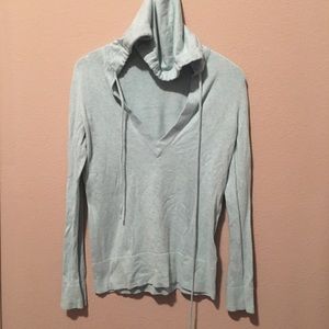 Vneck Hoodie - Baby Blue