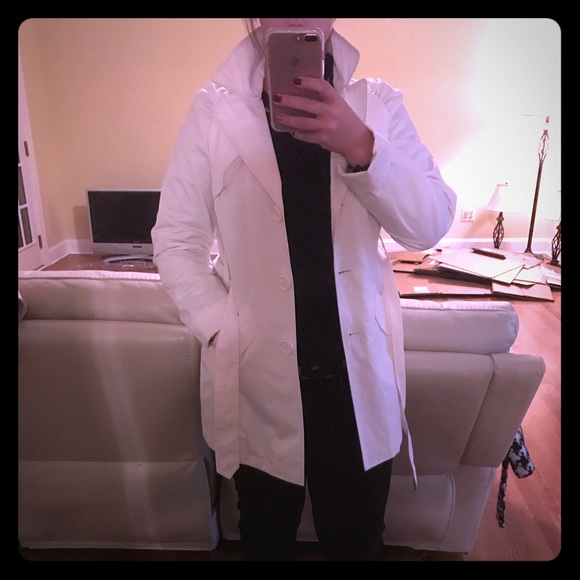 Express White Trench Coat/Rain Coat