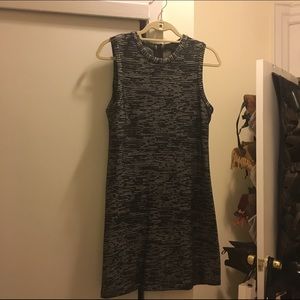 Theory Silver and Black Sheath Dress