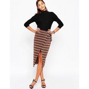 Glittered multicolor wrap skirt