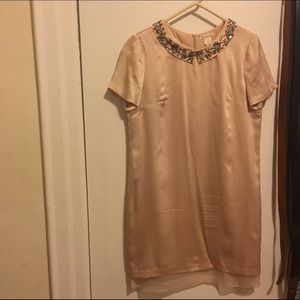 Club Monaco Pale Pink Silk Embellished Dress