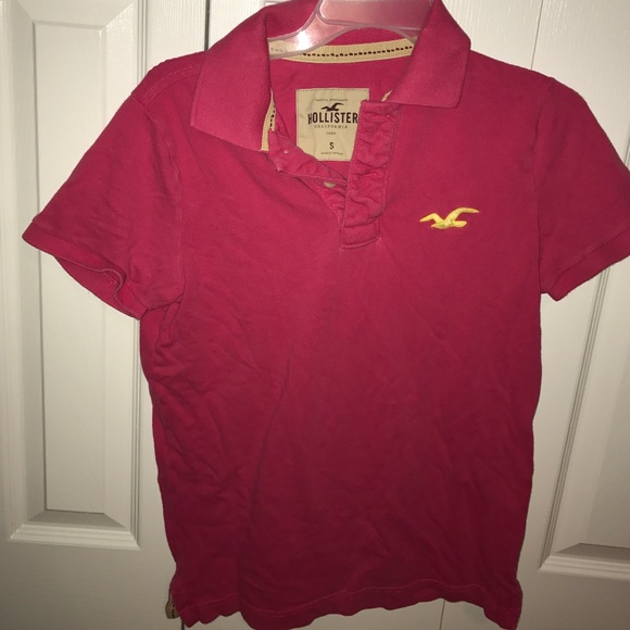 Men's small pink polo hollister