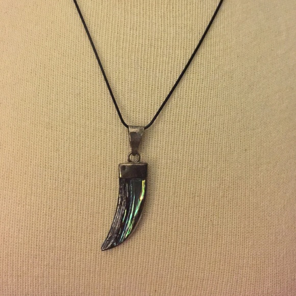 Oyster shell "shark tooth" necklace
