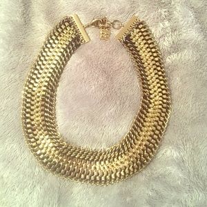 BCBG Gold and Black Woven Necklace