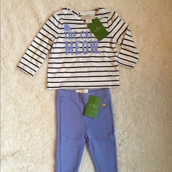 NWT Kate Spade meow baby girl set