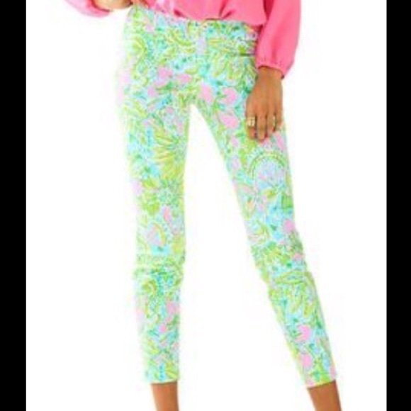 NWT Lilly Pulitzer Coconut Jungle Kelly Pant-0